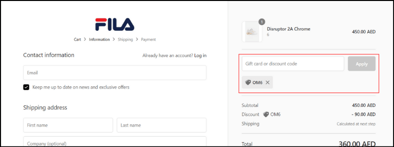 fila coupon code